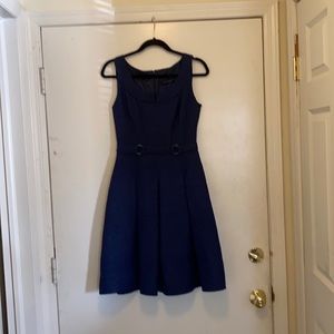 David Meister drees blue ornate beautiful fabric